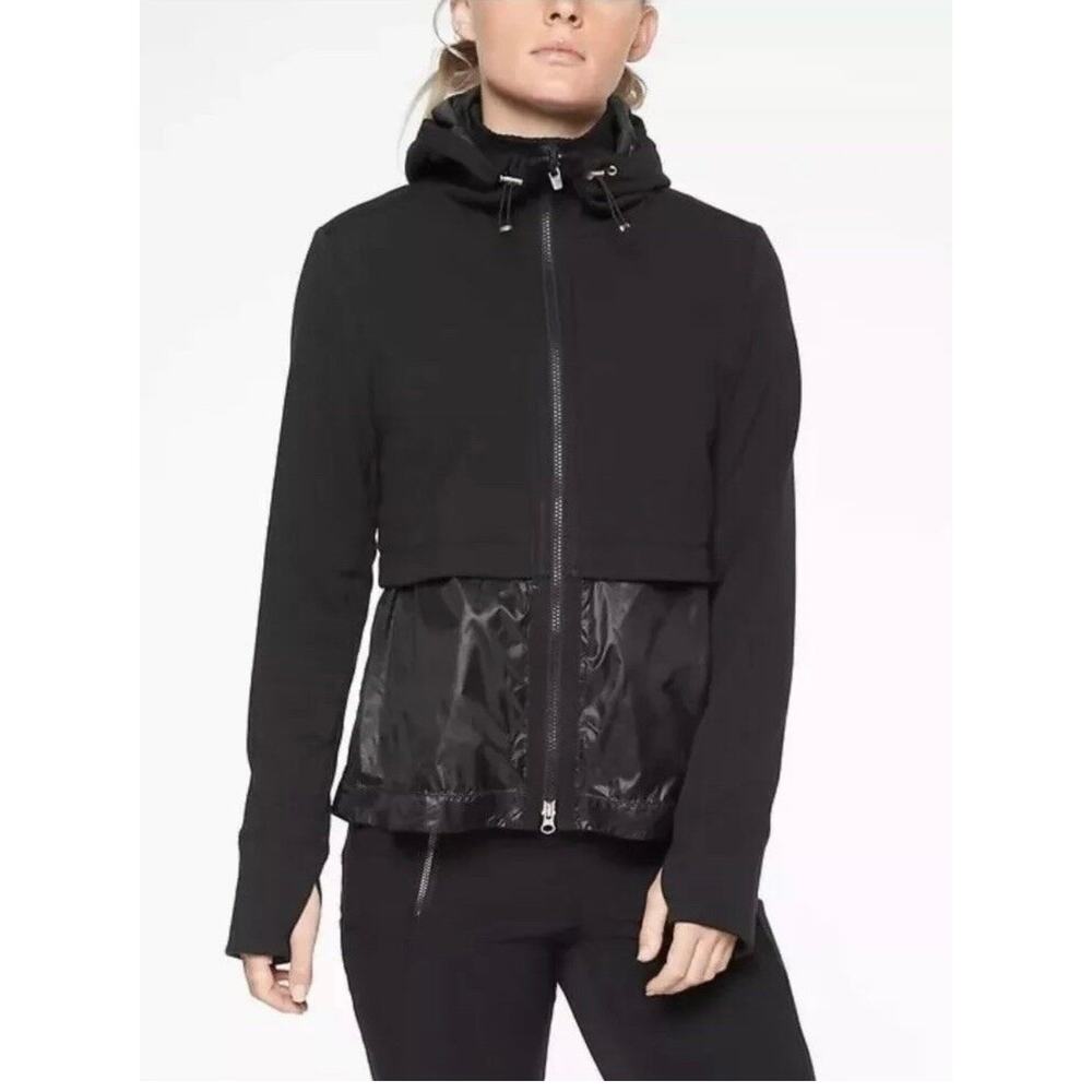 Athleta Windy Point Zip Black Hoodie size XL